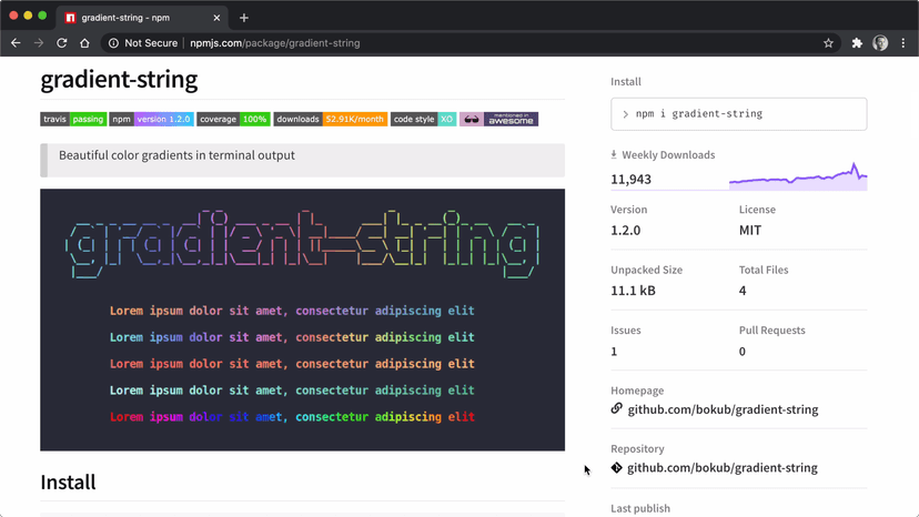 Change text color with `chalk` and `gradient-string` inside `react-blessed`