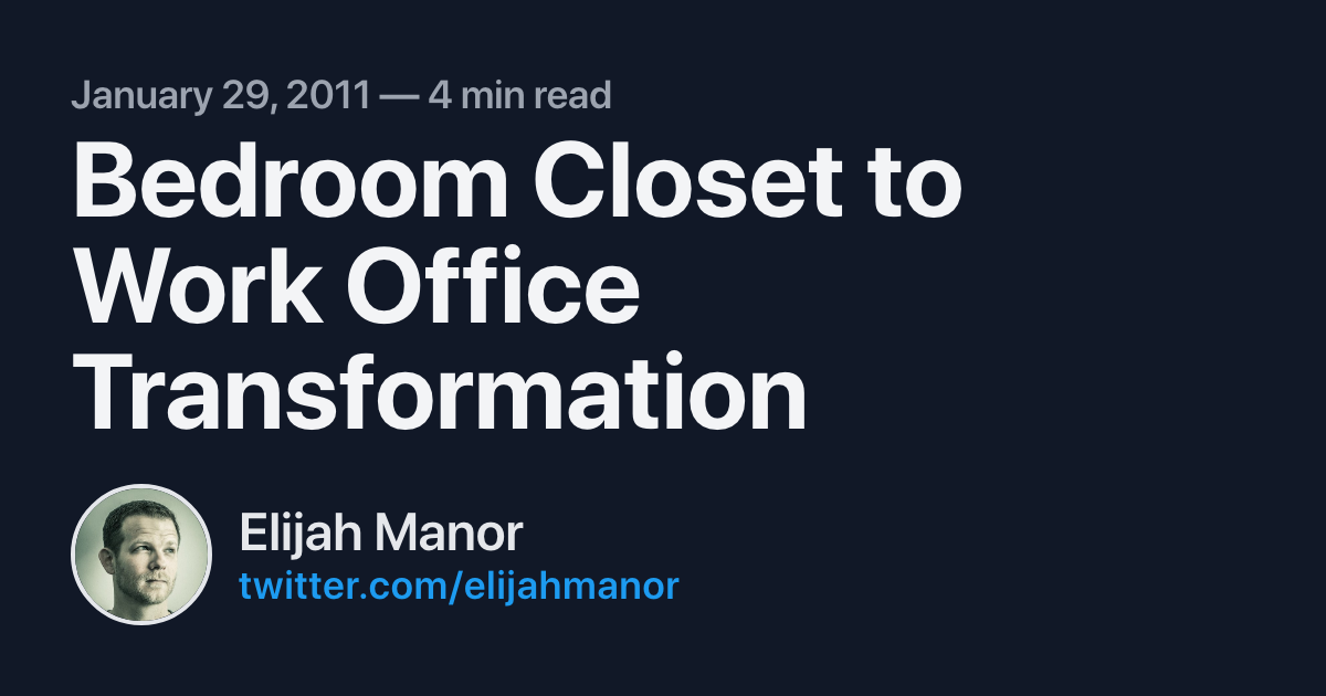 Bedroom Closet to Work Office Transformation