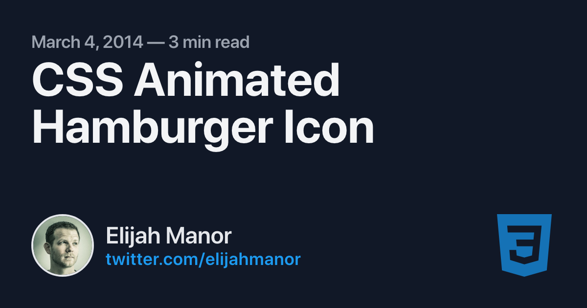 CSS Animated Hamburger Icon